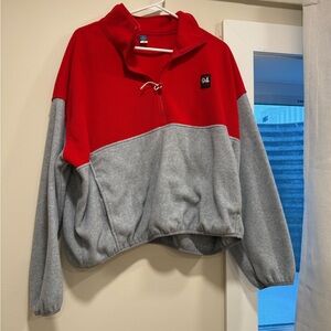 Old Navy Red and Gray Women's Turtleneck Sweater